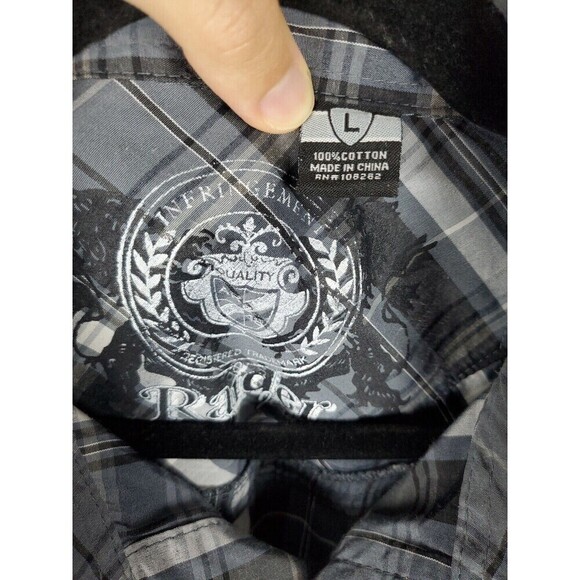 1948 Raider Jean Co Plaid Western Shirt Size Large Pearl Snap Button Down Shirt - Picture 2 of 7